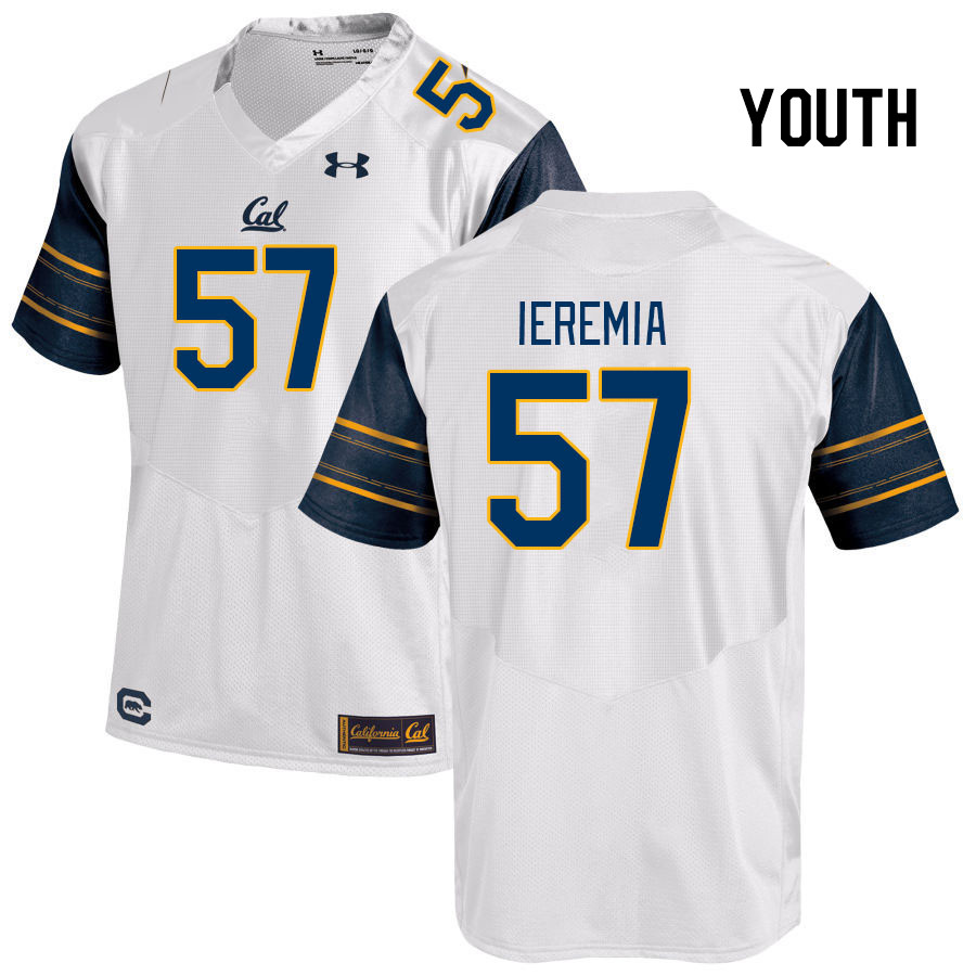 Youth #57 Ieremia Ieremia California Golden Bears College Football Jerseys Stitched Sale-White - Click Image to Close